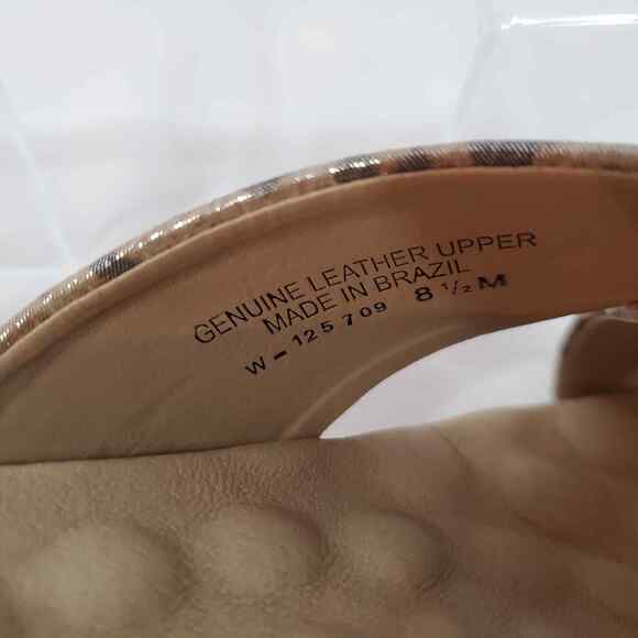 Walking Cradles Sandals Women's 8.5 Hudson Metallic Leopard Leather Slip On New - Picture 2 of 13